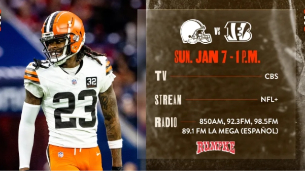 The Cleveland Browns vs. Cincinnati Bengals live stream and how to watch/listen.