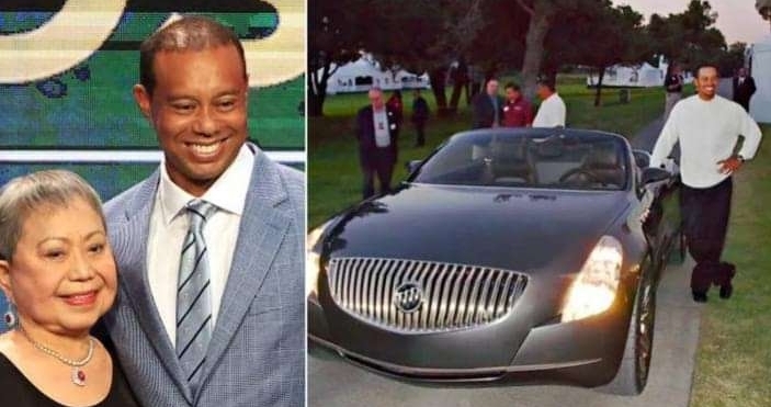 Tiger woods surprises mum, Kultida woods @80 gift her a car