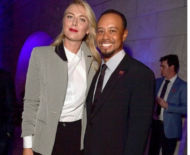 Shocking; Sharapova beamed next to Tiger Woods at a charity party, are they dating?