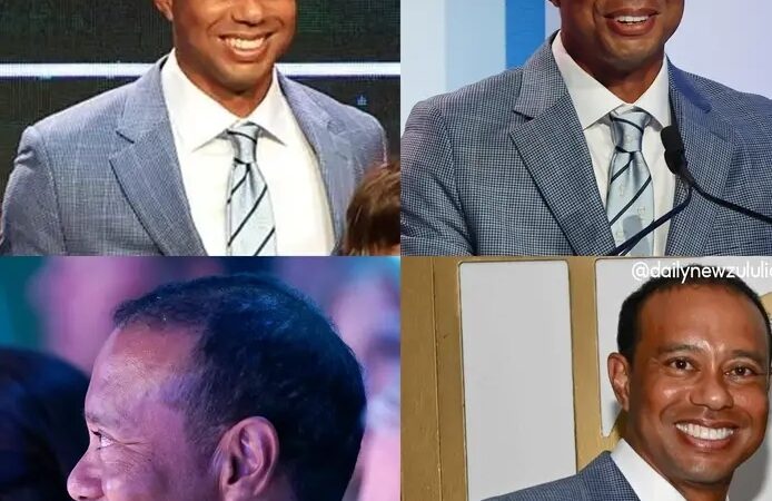 Tiger showed up on the red carpet wearing a rumpled blue jacket and a forced smile, but what happened?