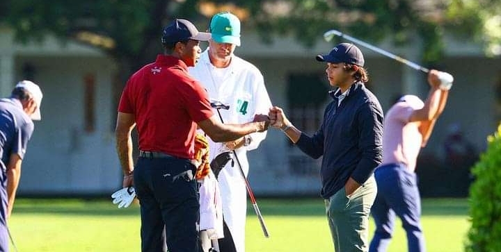 2024 Masters: Charlie Woods spotted on range working with Tiger as he ...