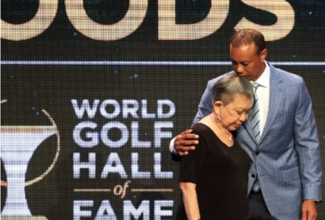 Tiger Woods got emotional during his induction into the World Golf Hall of Fame and confessed all his sins to his mother.