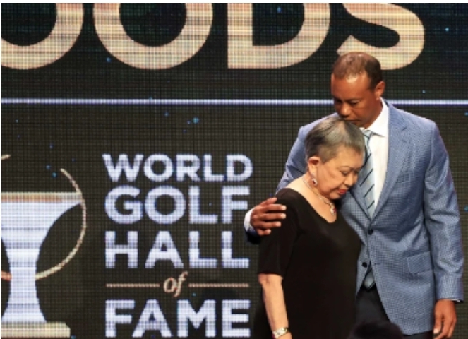 Tiger Woods got emotional during his induction into the World Golf Hall of Fame and confessed all his sins to his mother.