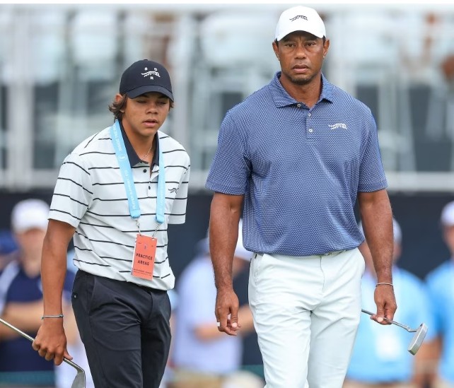 Woods has spent more time on the course with his son CharlieCredit: Getty