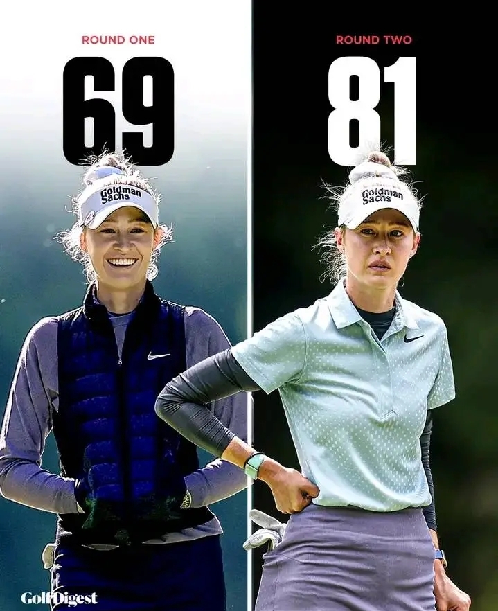 Golf is hard, folks. 😤 After an opening 69, Nelly Korda shoots a career-high 81 and is set to miss the cut at the KPMG Women’s PGA Championship.