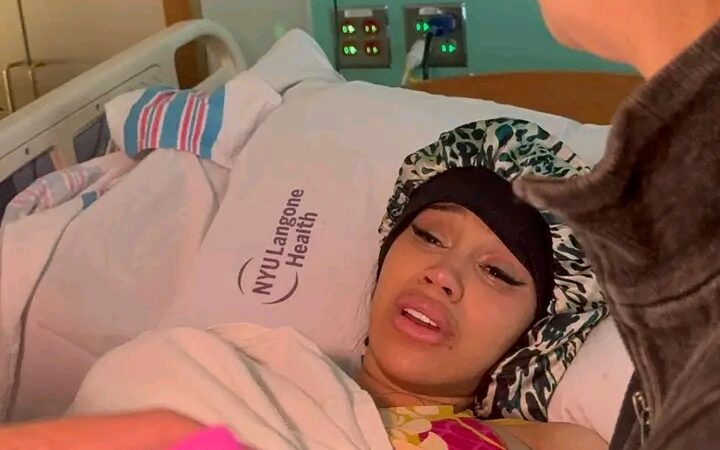 Cardi B, the singer wrote in her post, indicating the child was born over the weekend.