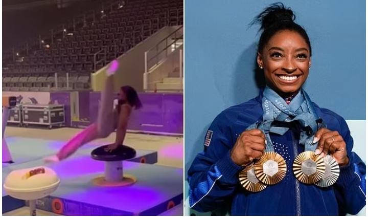 Simone Biles returns to gymnastics practice as Olympics hero gears up for arena tour